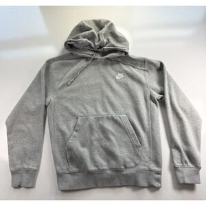 Nike Hoodie Sweatshirt XS Gray Pullover Fleece Logo Embroidered Swoosh Kangaroo